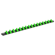 Sealey AK27052HV Premier Socket Retaining Rail with 16 Clips 1/4"Sq Drive - Hi-Vis Green