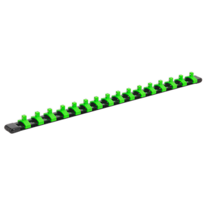 Sealey AK27052HV Premier Socket Retaining Rail with 16 Clips 1/4"Sq Drive - Hi-Vis Green