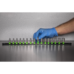 Sealey AK27052HV Premier Socket Retaining Rail with 16 Clips 1/4"Sq Drive - Hi-Vis Green - additional view 6