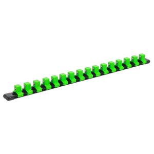 Sealey AK27054HV Premier Socket Retaining Rail with 16 Clips 1/2"Sq Drive - Hi-Vis Green
