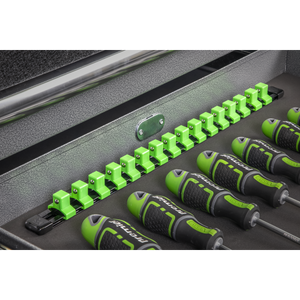 Sealey AK27054HV Premier Socket Retaining Rail with 16 Clips 1/2"Sq Drive - Hi-Vis Green - additional view 10