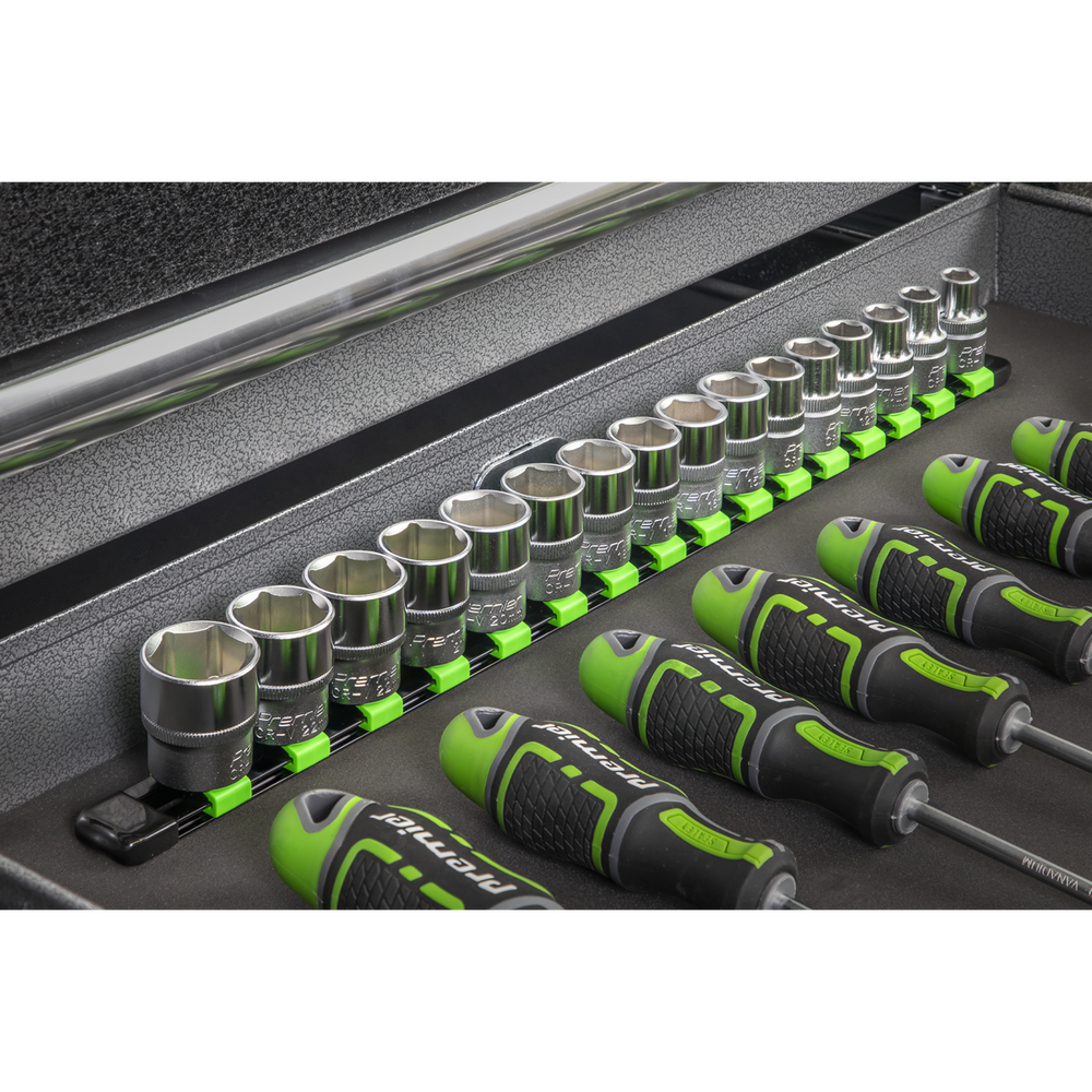 Sealey AK27054HV Premier Socket Retaining Rail with 16 Clips 1/2"Sq Drive - Hi-Vis Green - additional view 8
