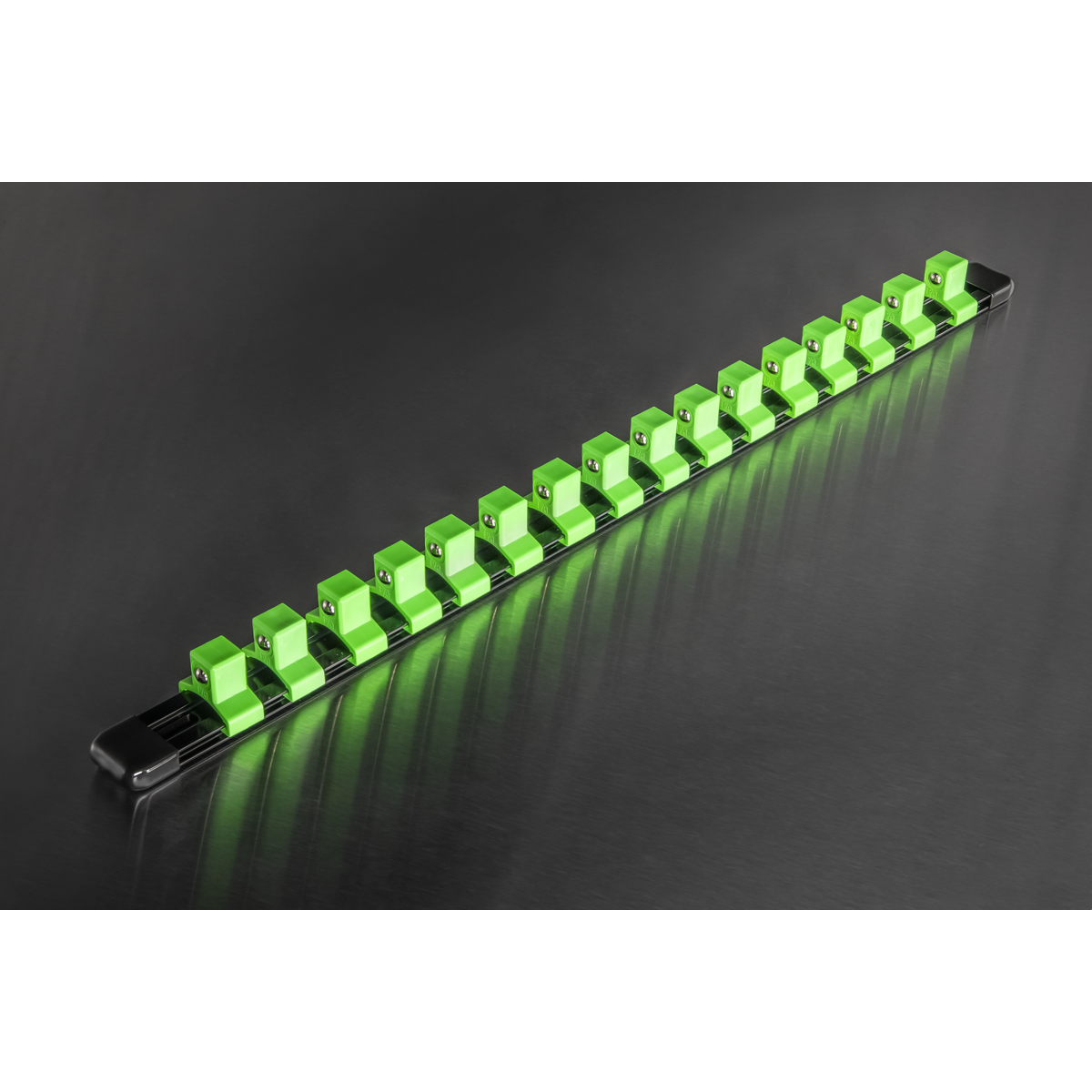 Sealey AK27054HV Premier Socket Retaining Rail with 16 Clips 1/2"Sq Drive - Hi-Vis Green - additional view 7
