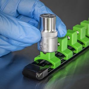 Sealey AK27054HV Premier Socket Retaining Rail with 16 Clips 1/2"Sq Drive - Hi-Vis Green - additional view 3