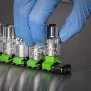 Sealey AK27054HV Premier Socket Retaining Rail with 16 Clips 1/2"Sq Drive - Hi-Vis Green - additional view 4