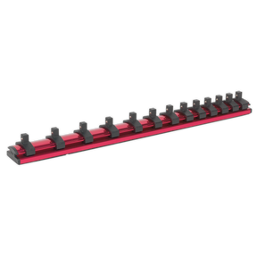Sealey AK27082 Premier Magnetic Socket Retaining Rail with 13 Clips 1/4"Sq Drive