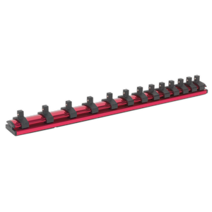 Sealey AK27082 Premier Magnetic Socket Retaining Rail with 13 Clips 1/4"Sq Drive
