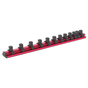 Sealey AK27083 Premier Magnetic Socket Retaining Rail with 12 Clips 3/8"Sq Drive