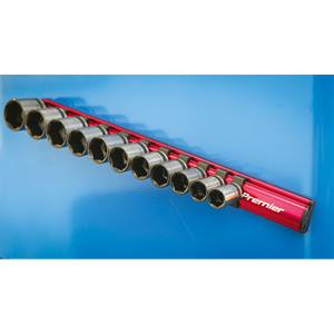 Sealey AK27083 Premier Magnetic Socket Retaining Rail with 12 Clips 3/8"Sq Drive - additional view 3