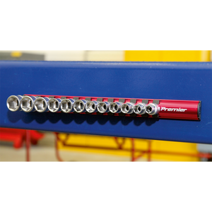 Sealey AK27083 Premier Magnetic Socket Retaining Rail with 12 Clips 3/8"Sq Drive - additional view 5