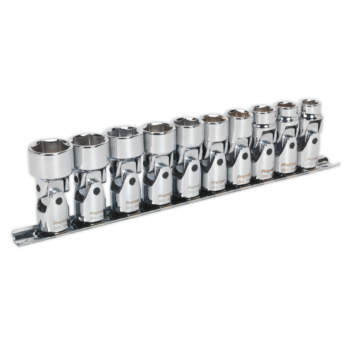 Sealey AK2710 Premier Universal Joint Socket Set 3/8"Sq Drive 10pc