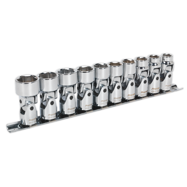 Sealey AK2710 Premier Universal Joint Socket Set 3/8"Sq Drive 10pc