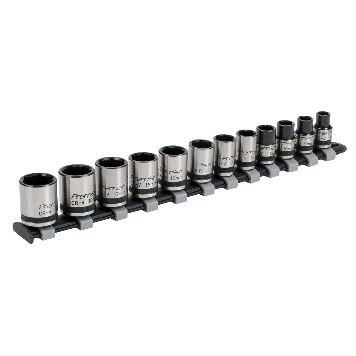 Sealey AK2741B Premier Black Lock-On™ Socket Set 3/8"Sq Drive 12pc