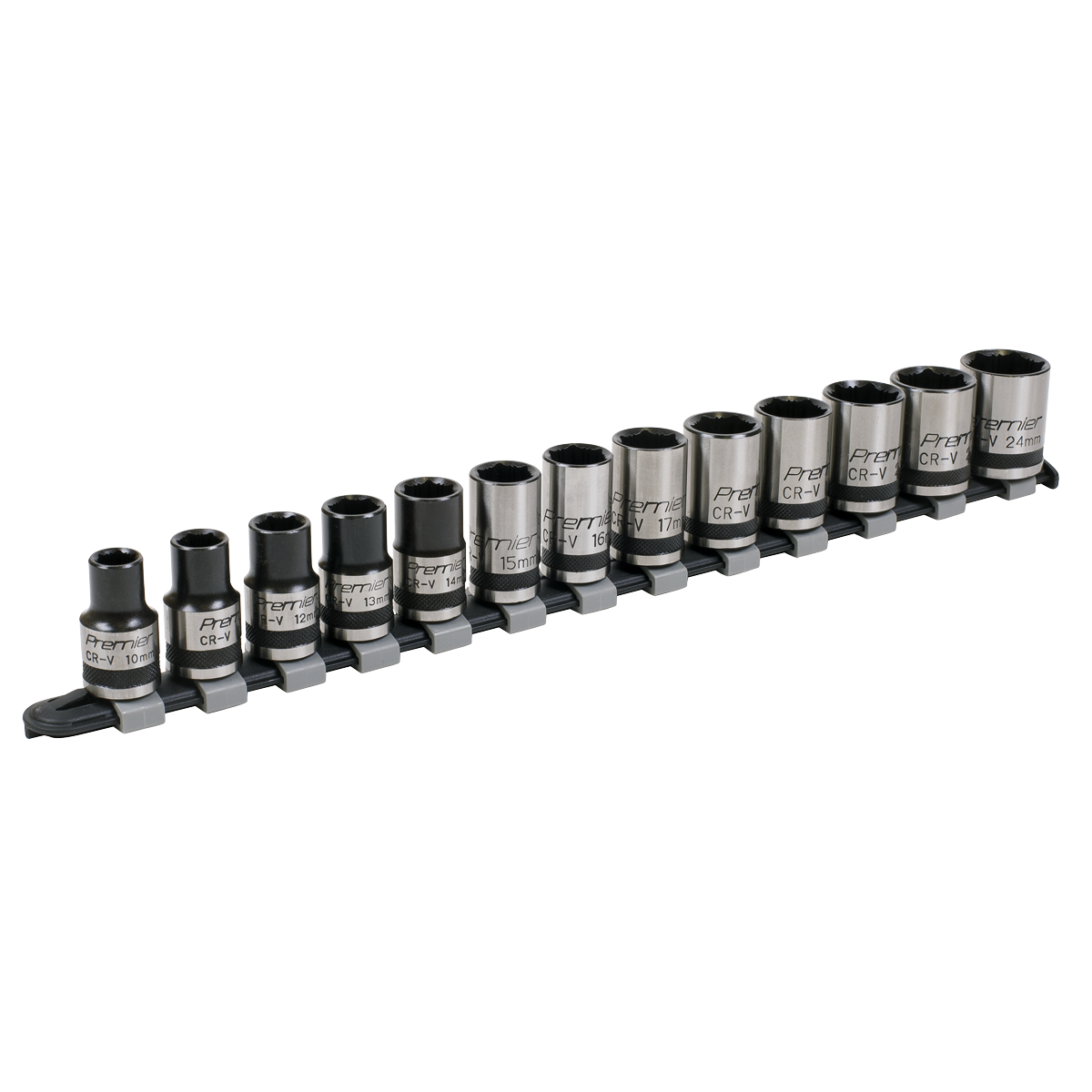 Sealey AK2742B Premier Black Lock-On™ Socket Set 1/2"Sq Drive 13pc