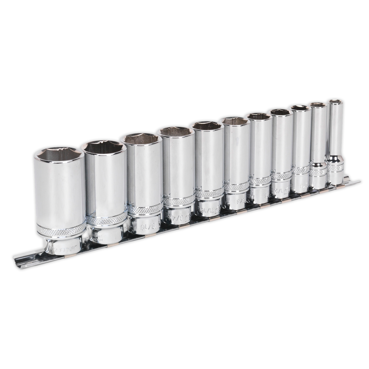 Sealey AK2743 Premier Imperial Deep Lock-On™ Socket Set 3/8"Sq Drive 11pc
