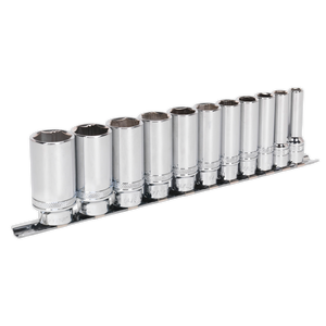 Sealey AK2743 Premier Imperial Deep Lock-On™ Socket Set 3/8"Sq Drive 11pc