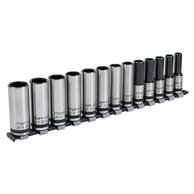 Sealey AK2745B Premier Black Deep Lock-On™ Socket Set 1/2"Sq Drive 13pc
