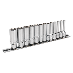 Sealey AK2747 Premier Deep Lock-On™ Socket Set 1/4"Sq Drive 13pc