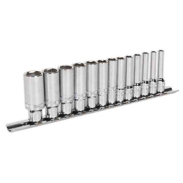 Sealey AK2747 Premier Deep Lock-On™ Socket Set 1/4"Sq Drive 13pc
