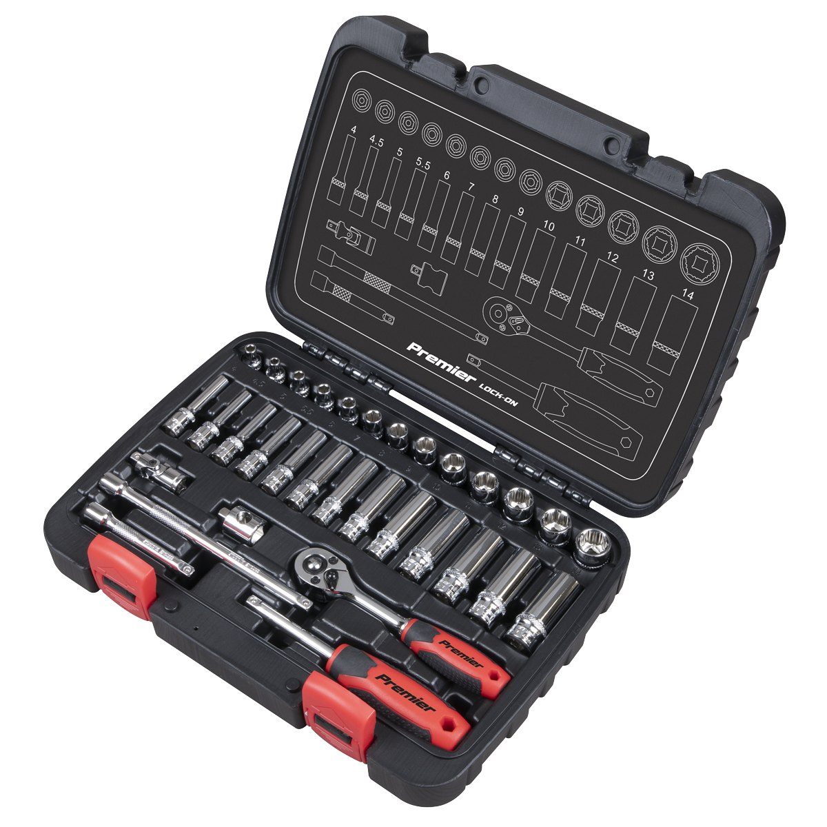 Sealey AK27480 Lock-On™ Socket Set 1/4"Sq Drive 32pc - additional view 3