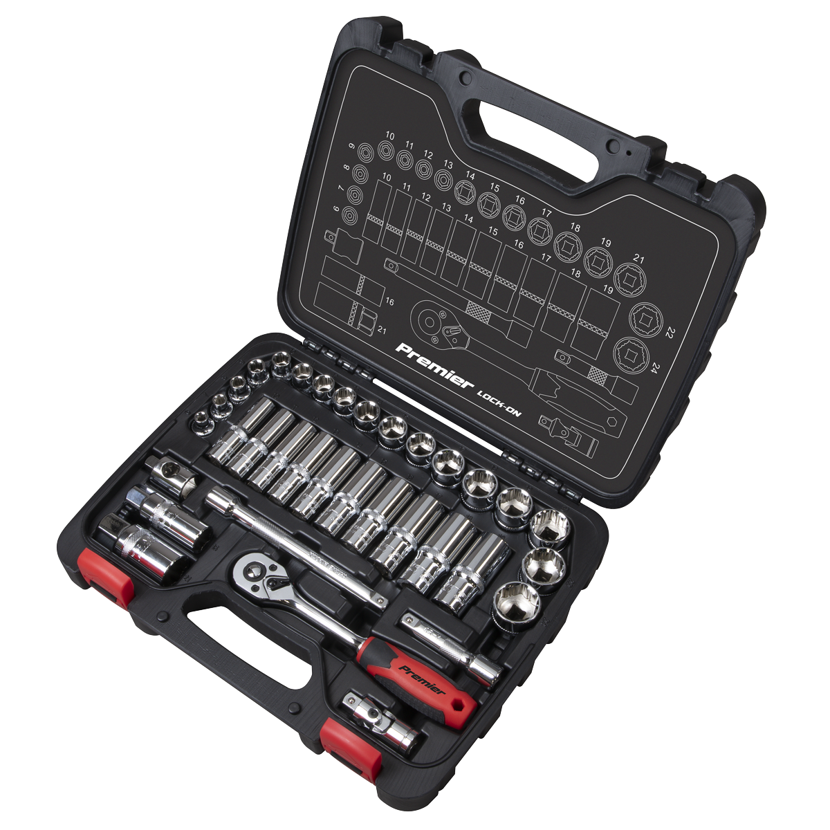 Sealey AK27481 Premier Lock-On™ Socket Set 3/8"Sq Drive 34pc - additional view 2