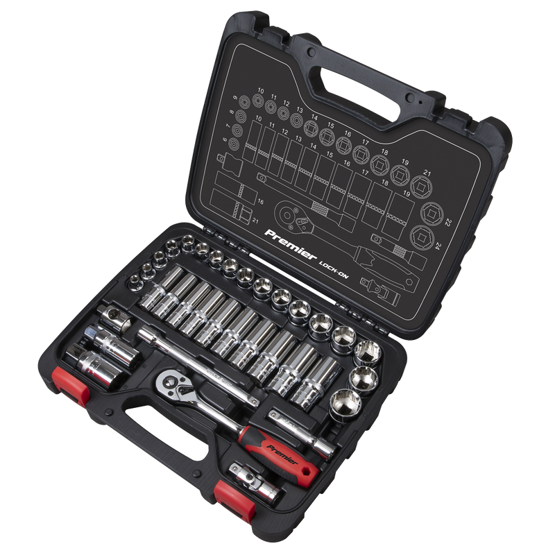 Sealey AK27481 Premier Lock-On™ Socket Set 3/8"Sq Drive 34pc - additional view 2