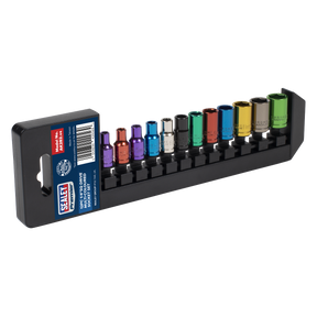 Sealey AK282 Premier Multi-Coloured Socket Set 1/4"Sq Drive 12pc