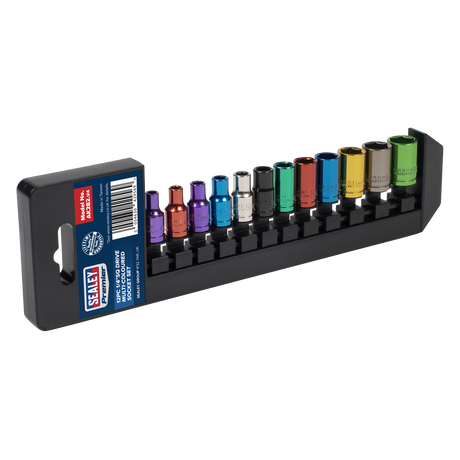 Sealey AK282 Premier Multi-Coloured Socket Set 1/4"Sq Drive 12pc
