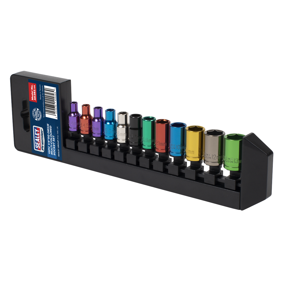 Sealey AK282 Premier Multi-Coloured Socket Set 1/4"Sq Drive 12pc - additional view 8