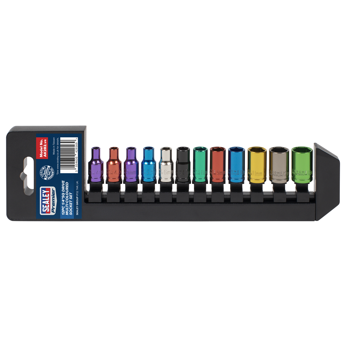 Sealey AK282 Premier Multi-Coloured Socket Set 1/4"Sq Drive 12pc - additional view 9