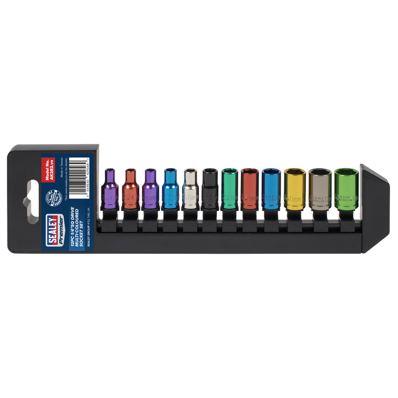 Sealey AK282 Premier Multi-Coloured Socket Set 1/4"Sq Drive 12pc - additional view 9