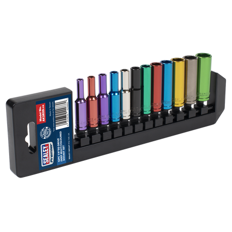 Sealey AK282D Premier Deep Multi-Coloured Socket Set 1/4"Sq Drive 12pc