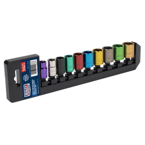Sealey AK285 Premier Multi-Coloured Socket Set 3/8"Sq Drive 10pc