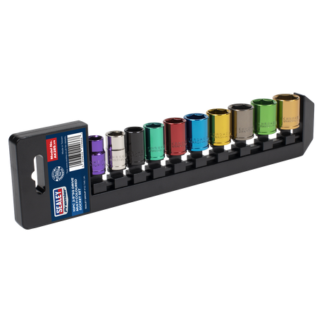 Sealey AK285 Premier Multi-Coloured Socket Set 3/8"Sq Drive 10pc