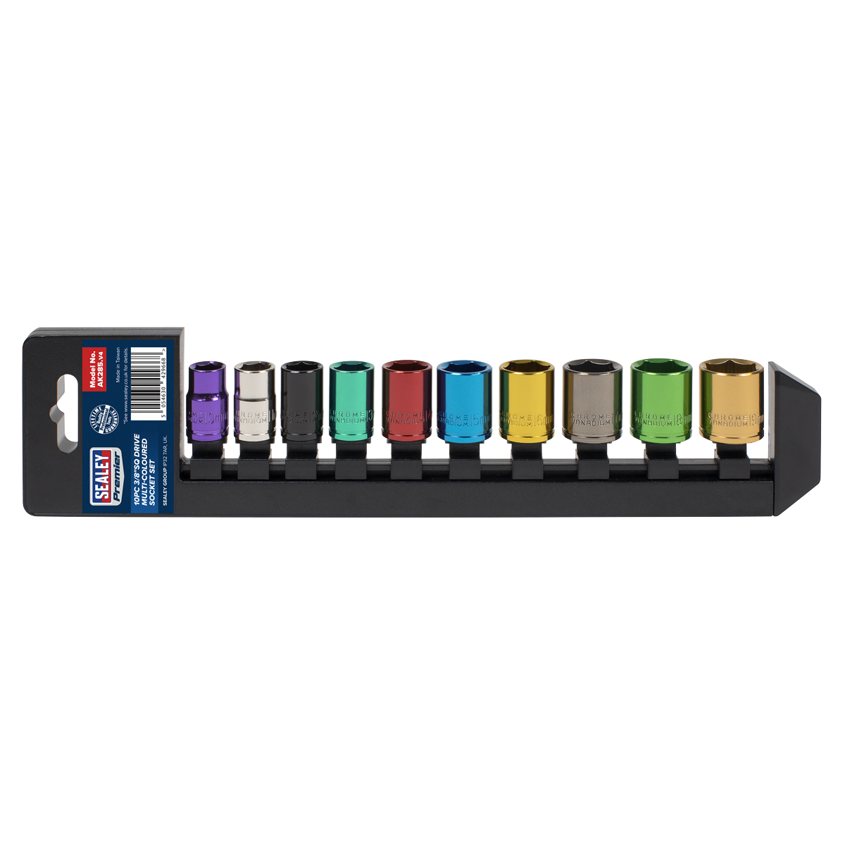 Sealey AK285 Premier Multi-Coloured Socket Set 3/8"Sq Drive 10pc - additional view 9
