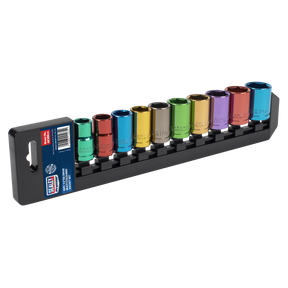Sealey AK288 Premier Multi-Coloured Socket Set 1/2"Sq Drive 10pc