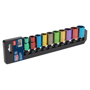 Sealey AK288 Premier Multi-Coloured Socket Set 1/2"Sq Drive 10pc