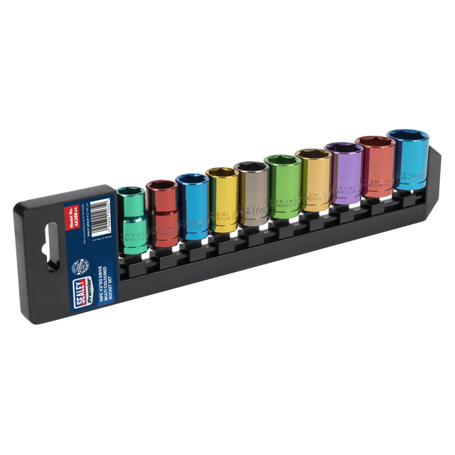 Sealey AK288 Premier Multi-Coloured Socket Set 1/2"Sq Drive 10pc