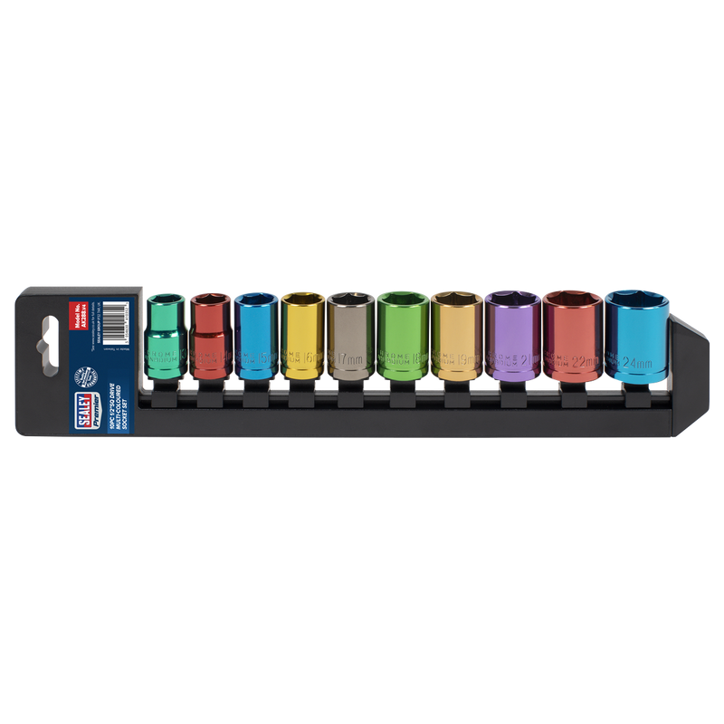 Sealey AK288 Premier Multi-Coloured Socket Set 1/2"Sq Drive 10pc - additional view 5
