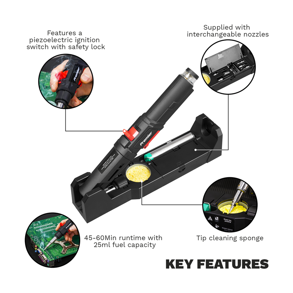 Sealey AK2976 Butane Soldering Iron Kit 3-in-1 Quick Release - additional view 7