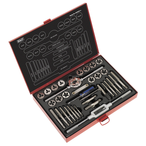 Sealey AK3033 Metric/UNF/BSP Tap & Die Set Split Dies 33pc