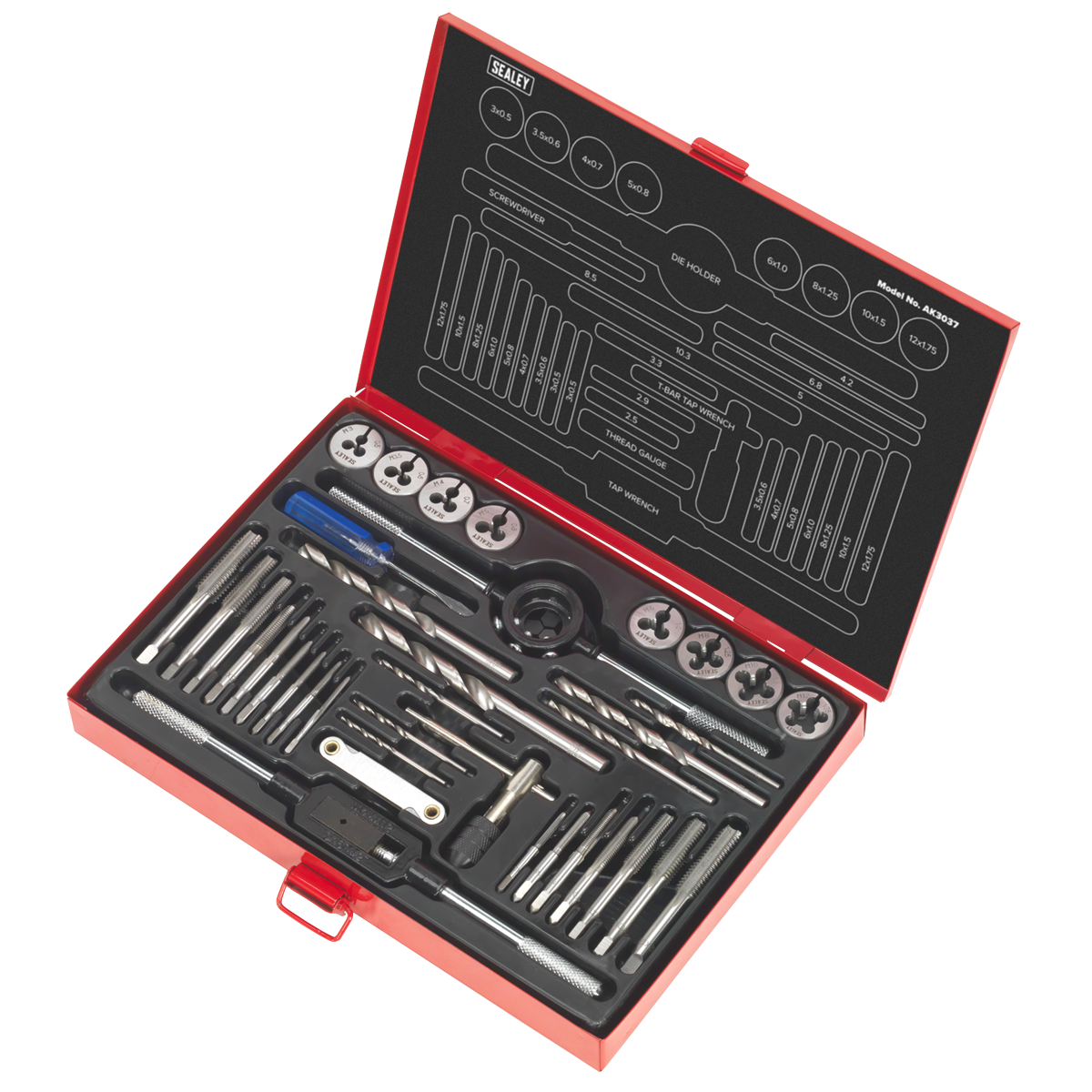 Sealey AK3037 Metric Tap & Die Set Split Dies 37pc - additional view 3
