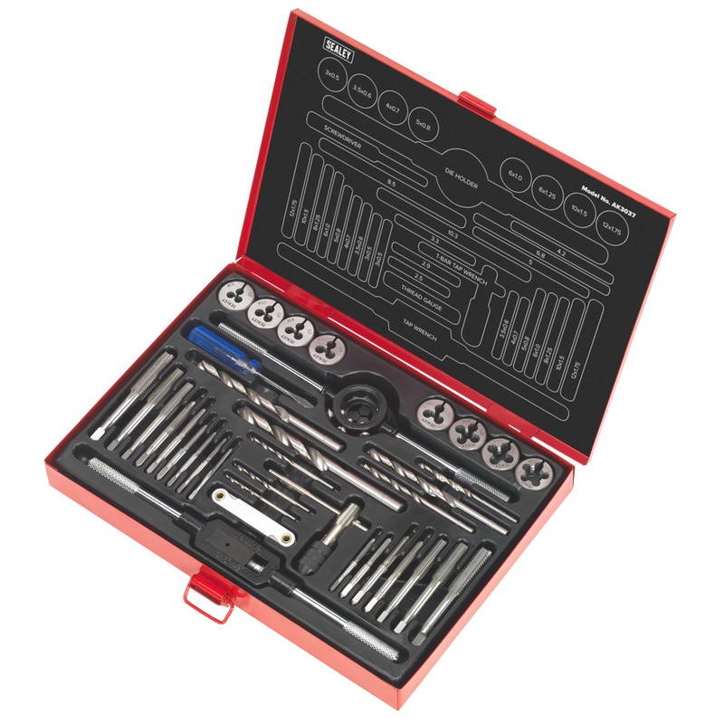 Sealey AK3037 Metric Tap & Die Set Split Dies 37pc - additional view 3