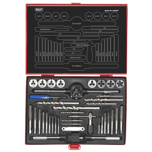 Sealey AK3037 Metric Tap & Die Set Split Dies 37pc - additional view 2