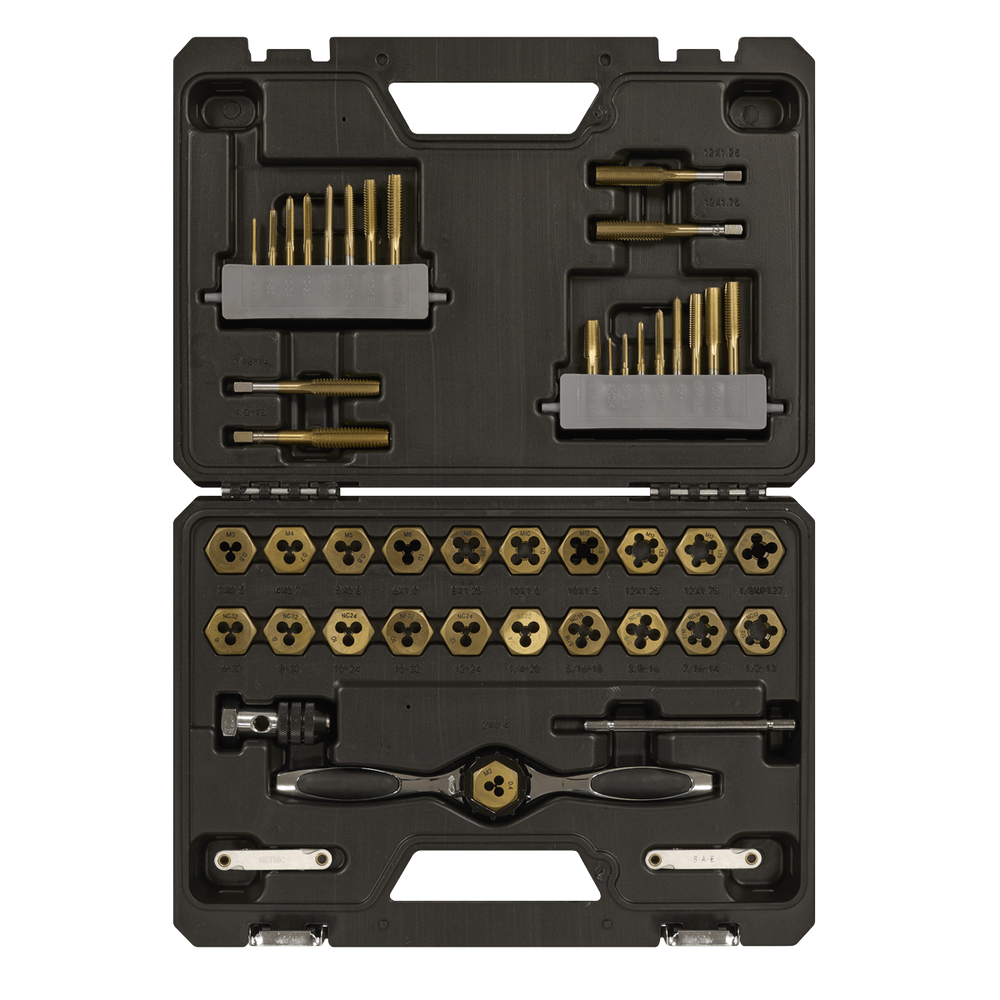 Sealey AK3046 Premier Metric & Imperial Titanium Coated Hexagonal Tap & Die Set 46pc - additional view 2