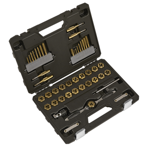 Sealey AK3046 Premier Metric & Imperial Titanium Coated Hexagonal Tap & Die Set 46pc