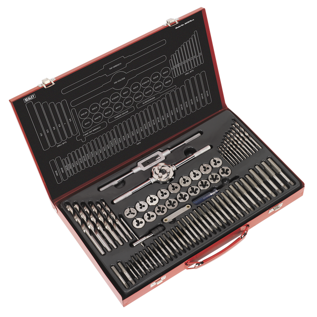Sealey AK3076 Metric Tap & Die Set Split Dies 76pc