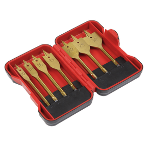 Sealey AK3707FW Titanium Coated Flat Wood Drill Bit Set 7pc