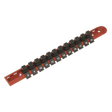 Sealey AK3812 Premier Socket Retaining Rail with 12 Clips 3/8"Sq Drive