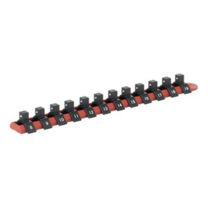 Sealey AK3812 Premier Socket Retaining Rail with 12 Clips 3/8"Sq Drive - additional view 3